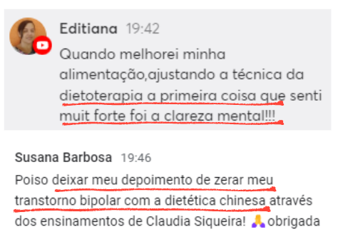 Depoimento sobre clareza mental no tratamento de bipolaridade com Dietoterapia Chinesa