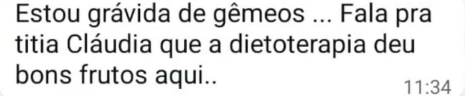 Depoimento de paciente grávida de gêmeos tratada com Dietoterapia Chinesa