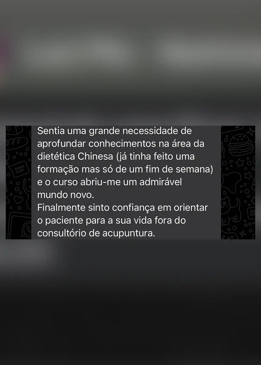 Depoimento de terapeuta sobre resultados com Dietoterapia Chinesa na prática clínica