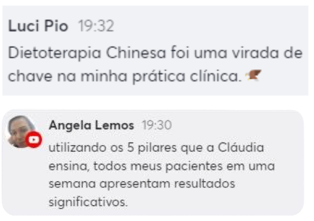 Depoimento sobre pacientes que melhoraram em uma semana com Dietoterapia Chinesa