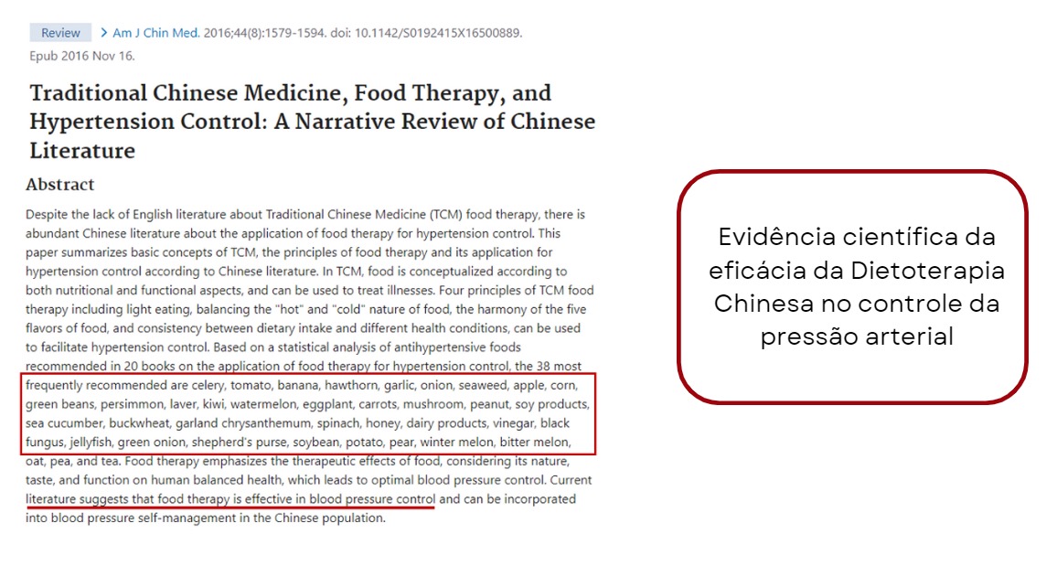 Estudo com evidências da eficácia da Dietoterapia Chinesa